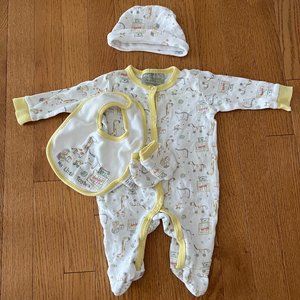 0-3 Month Footed Onesie Set
